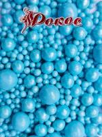 Посыпка кондитерская шарики, драже рисовое в глазури, украшение для торта, выпечки, куличей 40 г / голубой