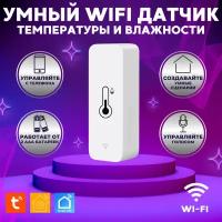 Умный датчик Wi-fi Tuya температуры и влажности, Яндекс, Google Assistant