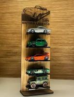 5 ячеек 2 шт деревянная полка для коллекции машинок 1:61 / Деревянная парковка, гараж, паркинг настенная для моделек автомобилей / Органайзер для игрушек