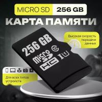 Micro SDHC карта памяти 256 GB Class 10 (с адаптером SD)