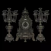 Часы с канделябрами Alberti Livio "Помпезность" (античная бронза) h.41см