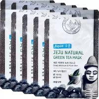 Маска для лица тканевая успокаивающая Welcos Jeju Nature's Green Tea Mask, 20 мл *10 шт (СГ до 07.2024г.)