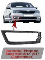 Окантовка ПТФ правая Skoda Rapid 2012-2017