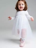 Платье-боди PlayToday, размер 80, белый