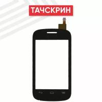 Сенсорное стекло (тачскрин) для мобильного телефона (смартфона) Alcatel OneTouch Pixi 2 (4014D), OneTouch Pop C1 (4015D), черное