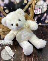 Мягкая игрушка "Плюшевый мишка Тедди с атласным бантом на шее" 29 см - подарок на День Святого Валентина, подарок на 8 марта