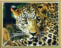 Алмазная мозаика 40x50см круглые стразы дикие животные, леопард, гепард, хищники, сафари, Африка