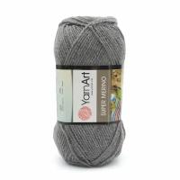 Пряжа YarnArt 'Super Merino', 100г, 280м (25% шерсть, 75% акрил) (194 серый меланж), 5 мотков