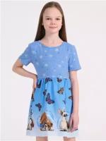 Платье Апрель, размер 54-104, мультиколор, голубой