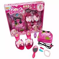 Комплект игрушек-украшений Zhorya Детский игровой набор Модницы - Принцессы с туфлями для девочки, сумка, зеркало, браслет, заколки для волос, V755-4
