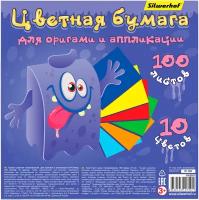 Бумага цветная Silwerhof для оригами и аппликации ассорти тонир. 100л. 10цв. Монстрики 80г/м2 210х21