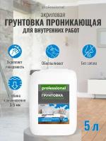 Грунтовка для стен и потолков проникающая PROFESSIONAL универсальная с антисептиком для внутренних работ 5л