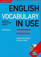 English Vocabulary in Use Elementary (3rd Edition) + CD Словарь-справочник с ответами