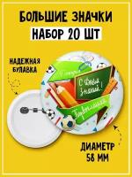 Набор из 20 значков на 1 сентября первокласснику