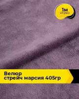 Ткань для шитья и рукоделия Велюр стрейч "Марсия" 405гр 1 м * 150 см, фиолетовый 073