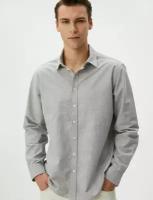 Рубашка KOTON, размер 46, коричневый