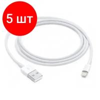 Комплект 5 штук, Кабель Apple Lightning - USB Cable (1 m), бел,MQUE2ZM/A+MXLY2ZM/A+MD818ZM/A