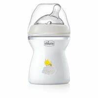 Бутылочка Chicco Natural Feeling, 2мес.+,силиконовая соска с наклоном и флексорами,250мл NEW