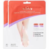 Jigott~Увлажняющая маска-носочки для ног с витамином В12~Vita Solution 12 Brightening Foot Care Pack