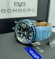 Оригинальные часы наручные мужские Bomberg Bolt-68 Quartz Chronograph BS45CHPBLGM.050-3.3 . Кварцевый хронограф. Часы для мужчин производства Швейцарии