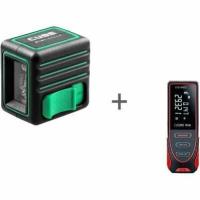 Лазерный уровень ADA CUBE MINI GREEN Basic Edition, дальномер лазерный ADA Cosmo MINI, комплект