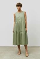 Платье BAON Хлопковое платье с воланом Baon B451097, размер: L, зеленый