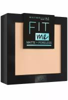 Maybelline New York Fit Me пудра компактная матирующая скрывающая поры 1 шт. Тон 105 натурально-бежевый 9 г