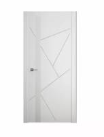 Межкомнатная дверь (дверное полотно) Albero Геометрия-6 покрытие Эмаль / ПО Белая стекло Белое 70х200