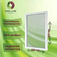 Окно глухое, 450 x 550 профиль Melke 60, 2-х камерный стеклопакет, 3 стекла