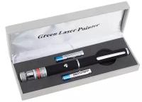 Лазерная указка Green Lazer Pointer SD-03-3, 1 насадка, зеленая, 2хААА