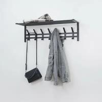 Вешалка настенная металлическая лофт для хранения одежды Торонто 31, цвет черный