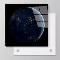 Картина на стекле - "Планета Земля" размер 50-50 см