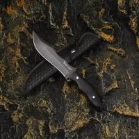 Нож охотничий / походный / туристический стальной "Night stalker" с кожаным чехлом