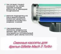 Сменные кассеты Mach 3 Turbo, в упаковке 2 шт