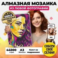 Алмазная мозаика из фотографии на подрамнике QBRIX POP-ART A3