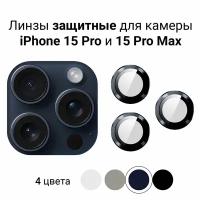 Линзы (стекла) для защиты камеры iPhone 15 Pro / 15 Pro Max Синие
