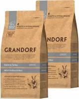 GRANDORF GRAIN FREE DOG ADULT MEDIUM & MAXI RABBIT & TURKEY беззерновой для взрослых собак средних и крупных пород с кроликом и индейкой (10 + 10 кг)