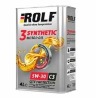 Синтетическое моторное масло ROLF 3-SYNTHETIC 5W-30 C3, 4 л