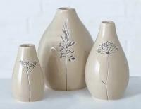Керамические вазы грезер, 8-14 см, набор - 3 шт, Boltze 2014551-boltze