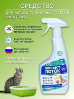 Поглотитель запаха животных/ Спрей для удаления запаха мочи для кота и кошки БиоЧист Лоток 500 мл