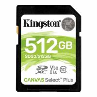 Карта памяти Kingston SDXC 512GB V30 100MB/s, Canvas Select Plus (SDS2/512GB)