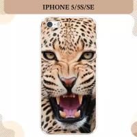 Силиконовый чехол "Леопард 3d" на Apple iPhone 5/5S/SE / Айфон 5/5S/SE