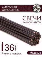 Ритуальные, магические свечи, ручной работы, чёрного цвета, 36шт, с ритуалом для защиты и отражения от влияния