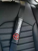 Накладки на ремень безопасности Mashinokom, комплект 2 шт, с логотипом Mercedes