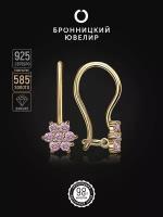 Серьги из серебра 925 пробы с фианитами