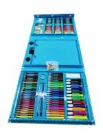 Набор для рисования в чемоданчике 208 предметов,цвет голубой