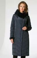 Пальто, демисезон/зима, силуэт прямой, удлиненное, размер 54, черный