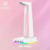 Подставка для наушников черная Onikuma ST-02 Oni White c RGB подсветкой