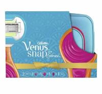 Gillette Venus Подарочный набор в косметичке (Gillette Venus Станок Snap Embrace + 2 сменные каcсеты + Расческа)