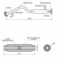 Глушитель средняя часть Trialli EAM 0365